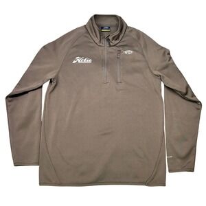 AFTCO Vista Performance Hobie Fishing 1/4 Zip Mens Small Brown Fleece Jacket‎